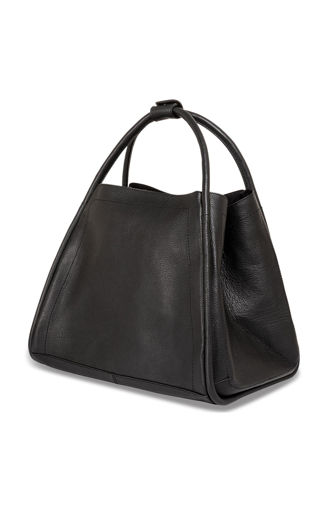 Grote leren shopper - Black