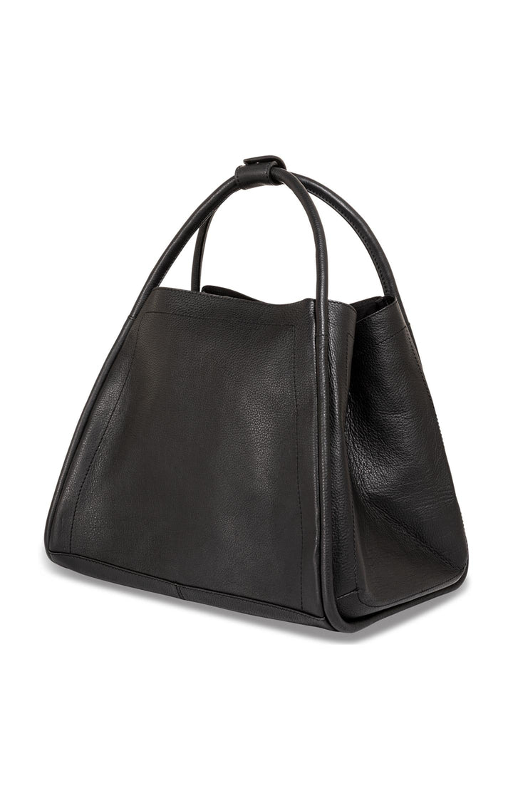 Grote leren shopper - Black